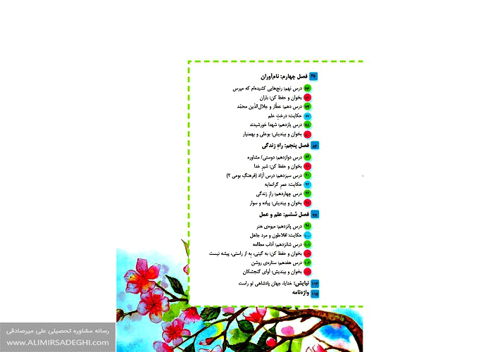تحلیل کتاب فارسی ششم دبستان